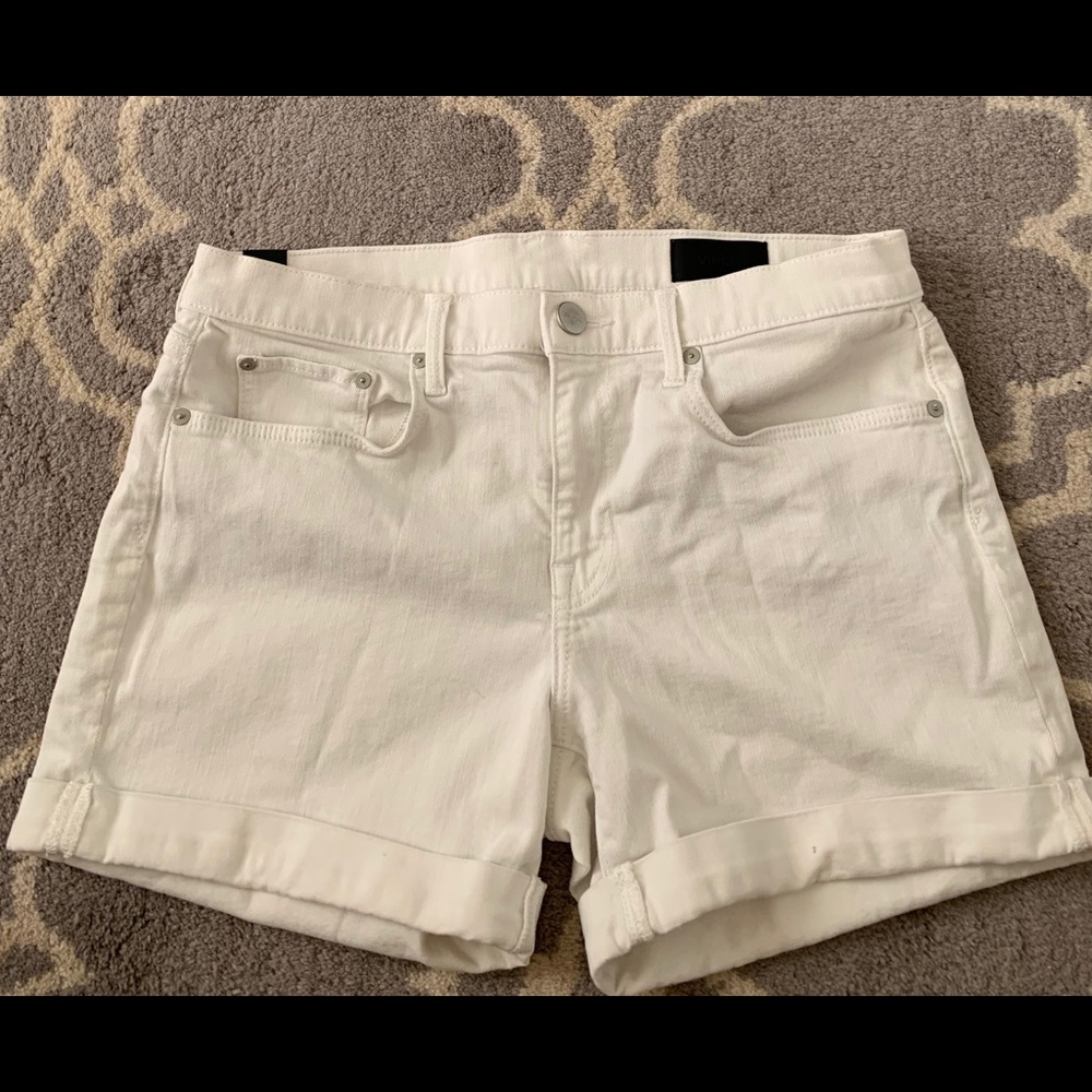 Vince Mason Roll Denim Shorts White
